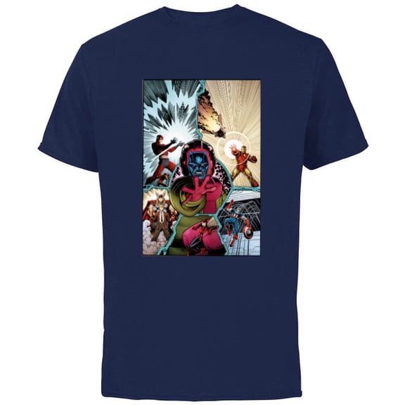 Marvel Avengers Kang the Conqueror Classic Comic Cover - Short Sleeve Cotton T-Shirt for Adults - Customized-Navy