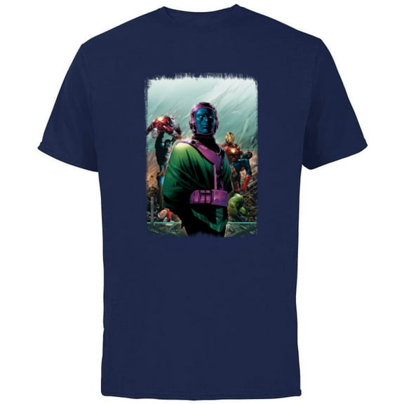 Marvel Avengers Kang the Conqueror Young Avengers #4 Cover - Short Sleeve Cotton T-Shirt for Adults - Customized-Navy