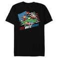 thumbnail image 1 of Marvel Avengers Kawaii Red White and Brave 4th of July - Short Sleeve Blended T-Shirt for Adults - Customized-Black, 1 of 5