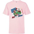 thumbnail image 1 of Marvel Avengers Kawaii Red White and Brave 4th of July - Short Sleeve T-Shirt for Kids - Customized-Soft Pink, 1 of 5