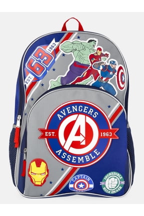 Avengers Unisex 17" Varsity-Themed "Avengers Assemble" Backpack, Navy