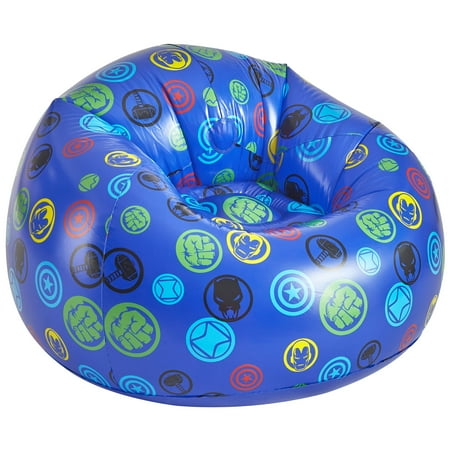 Marvel Avengers Kids' Inflatable Gaming Chair, Black , Ages 3-10, Blue