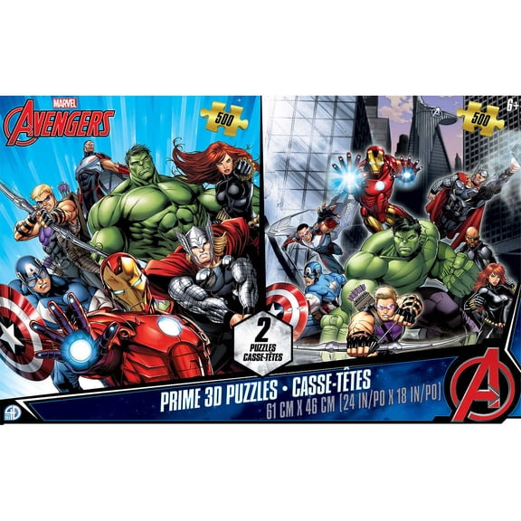 Marvel Avengers 3D Lenticular Puzzles  500 Pcs Twin Pack