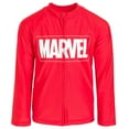 thumbnail image 1 of Marvel Avengers Little Boys Rash Guard Swim Shirt Logo Red 7-8, 1 of 5