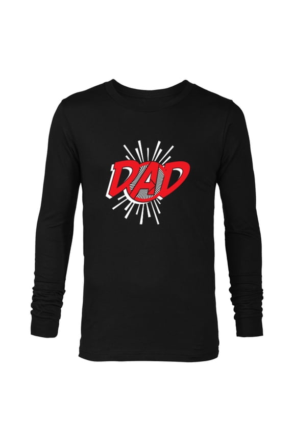 Avengers Logo Dad Father's Day - Long Sleeve T-Shirt for Men - Customized-Black