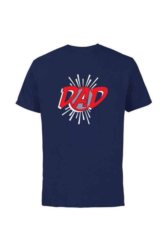 Avengers Logo Dad Father's Day - Short Sleeve Cotton T-Shirt for Adults - Customized-Navy