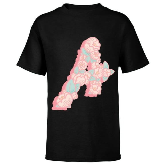 Marvel Avengers Logo Floral - Short Sleeve T-Shirt for Kids – Customized-Black