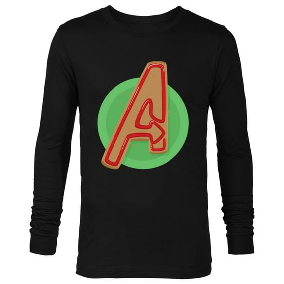 Marvel Avengers Logo Gingerbread Cookie Holiday - Long Sleeve T-Shirt for Men – Customized-Black