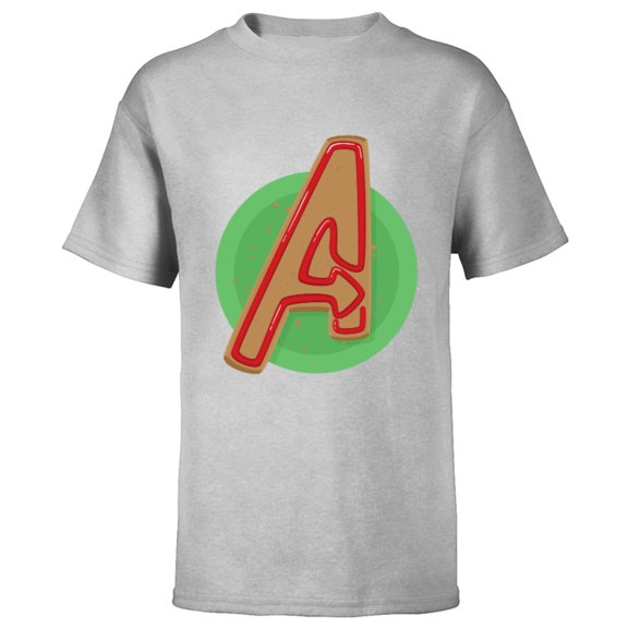 Marvel Avengers Logo Gingerbread Cookie Holiday - Short Sleeve T-Shirt for Kids – Customized-Athletic Heather