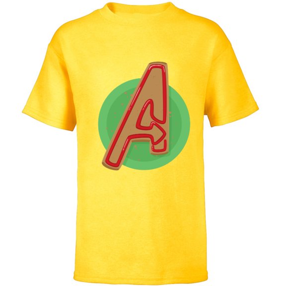 Marvel Avengers Logo Gingerbread Cookie Holiday - Short Sleeve T-Shirt for Kids – Customized-Yellow