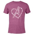 thumbnail image 1 of Marvel Avengers Logo Heart Valentine’s Day - Short Sleeve Blended T-Shirt for Adults – Customized-Purple, 1 of 5