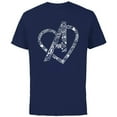 thumbnail image 1 of Marvel Avengers Logo Heart Valentine’s Day - Short Sleeve Cotton T-Shirt for Adults - Customized-Navy, 1 of 5