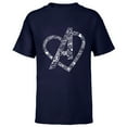 thumbnail image 1 of Marvel Avengers Logo Heart Valentine’s Day - Short Sleeve T-Shirt for Kids – Customized-Navy, 1 of 5