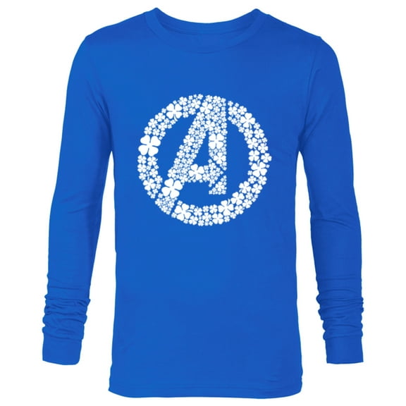 Marvel Avengers Logo Lucky Shamrocks St. Patrick’s Day Green - Long Sleeve T-Shirt for Men - Customized-Royal
