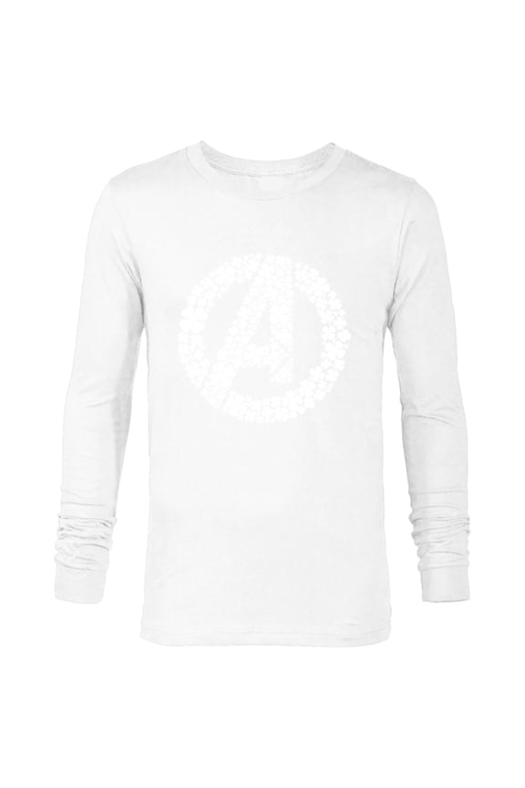 Avengers Logo Lucky Shamrocks St. Patrick’s Day Green - Long Sleeve T-Shirt for Men - Customized-White
