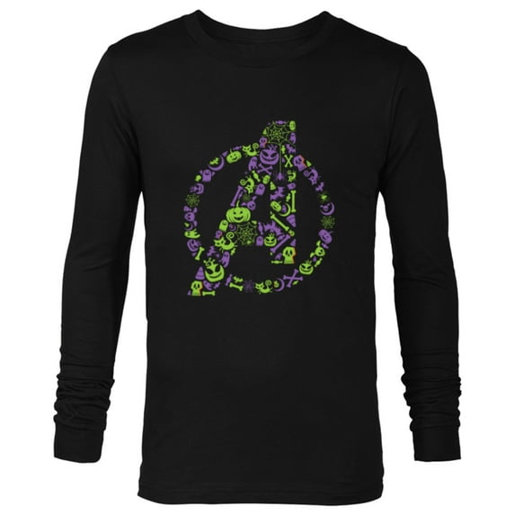 Marvel Avengers Logo Spooky Halloween - Long Sleeve T-Shirt for Men - Customized-Black