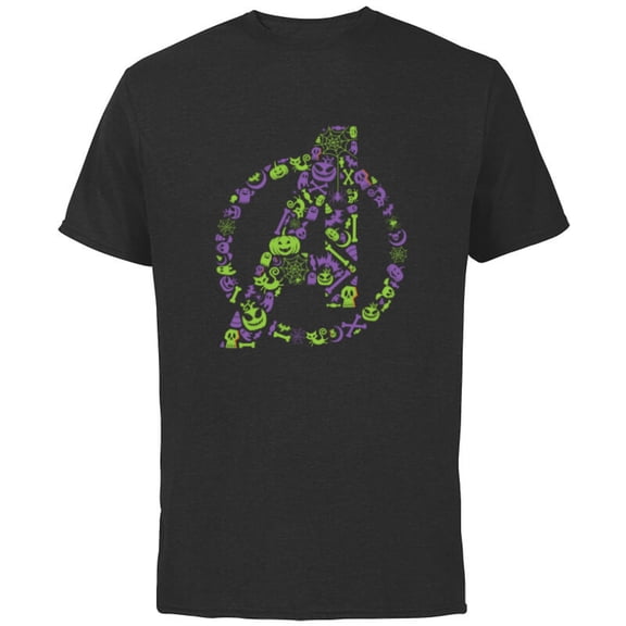 Marvel Avengers Logo Spooky Halloween - Short Sleeve Cotton T-Shirt for Adults - Customized-Black
