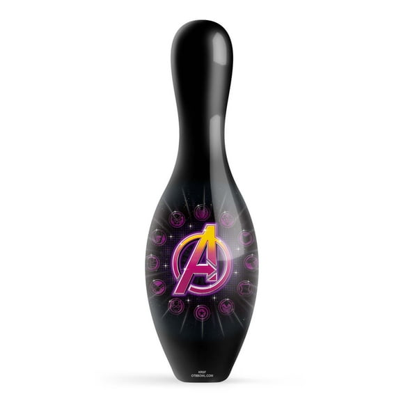 Marvel Avengers Logo with Character Icons Official Size and Weight Bowling Pin