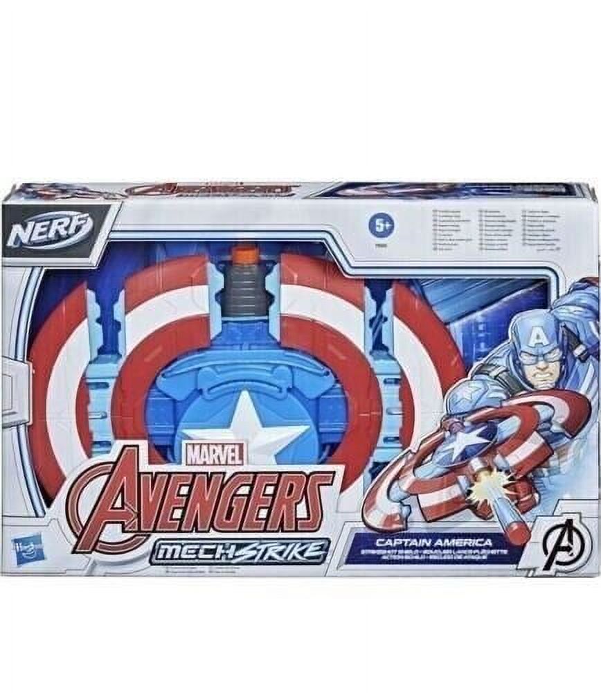 Marvel Avengers: Mech Strike Captain America Shield Kids Toy Action Figure for Boys and Girls with 3 Darts (9”) - image 1 of 2