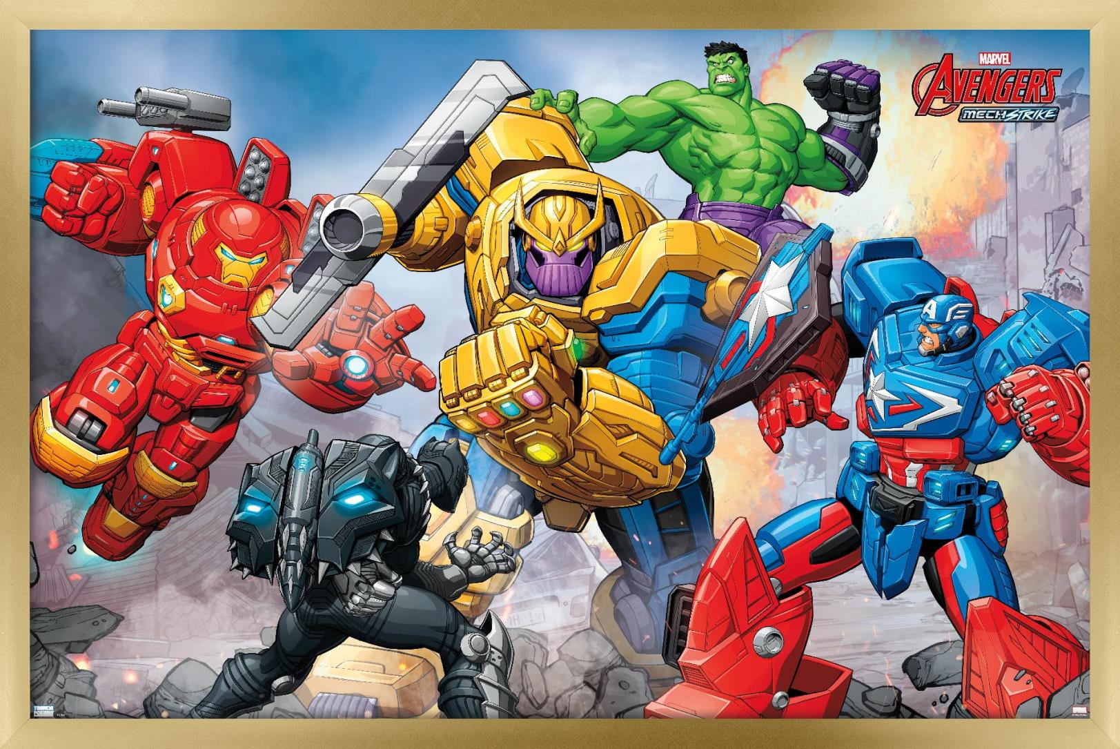 Marvel Avengers: Mechstrike - Battle Wall Poster, 14.725" x 22.375", Framed
