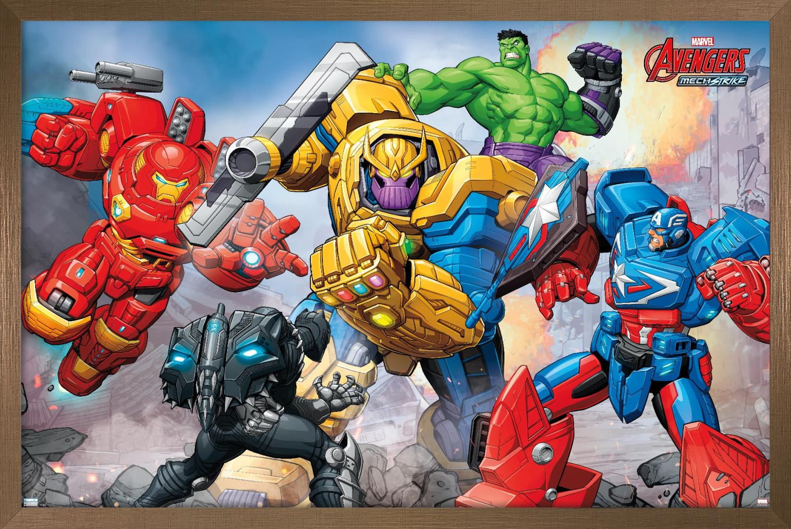 Marvel Avengers: Mechstrike - Battle Wall Poster, 14.725" x 22.375", Framed