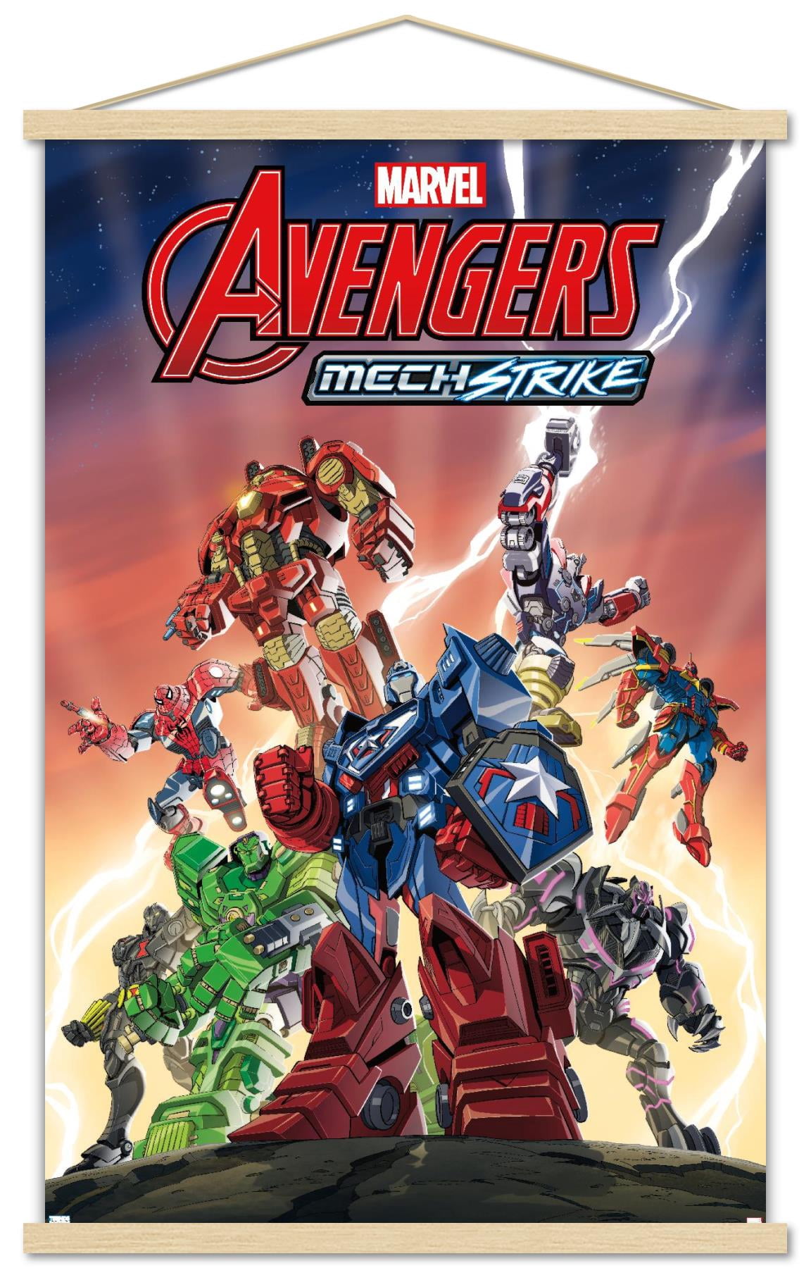 Marvel Avengers: Mechstrike - Group Wall Poster with Wooden Magnetic Frame, 22.375" x 34"