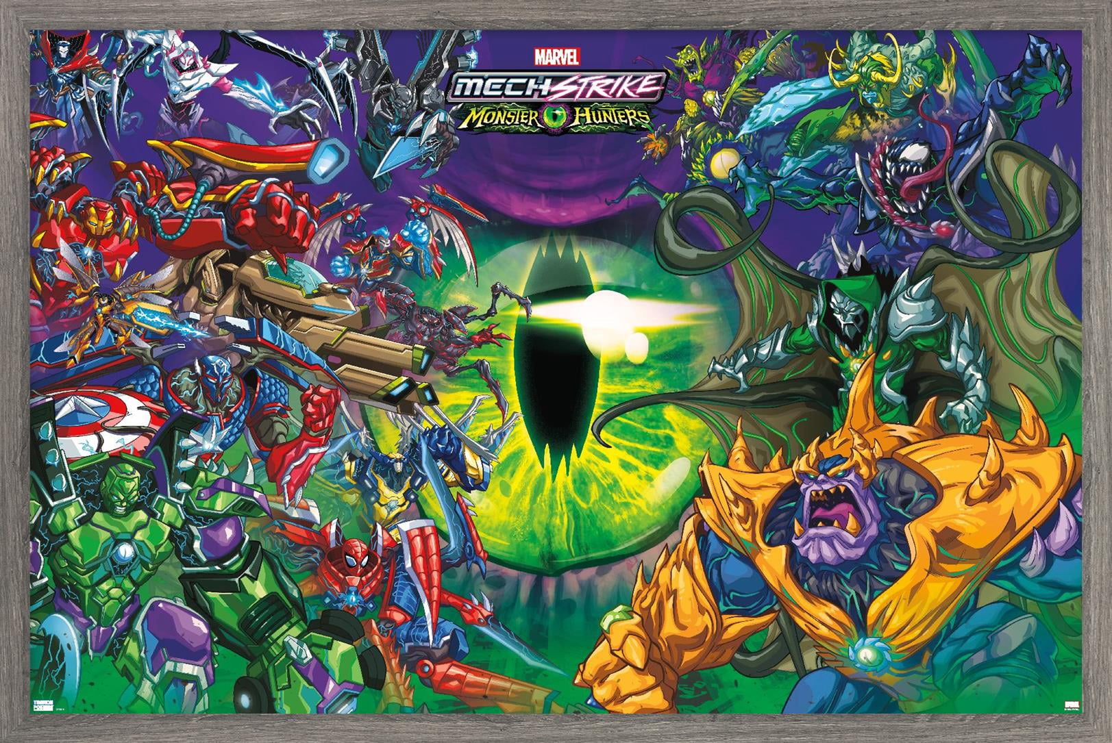 Marvel Avengers: Mechstrike Monster Hunters - Battle Wall Poster, 14.725" x 22.375" Framed