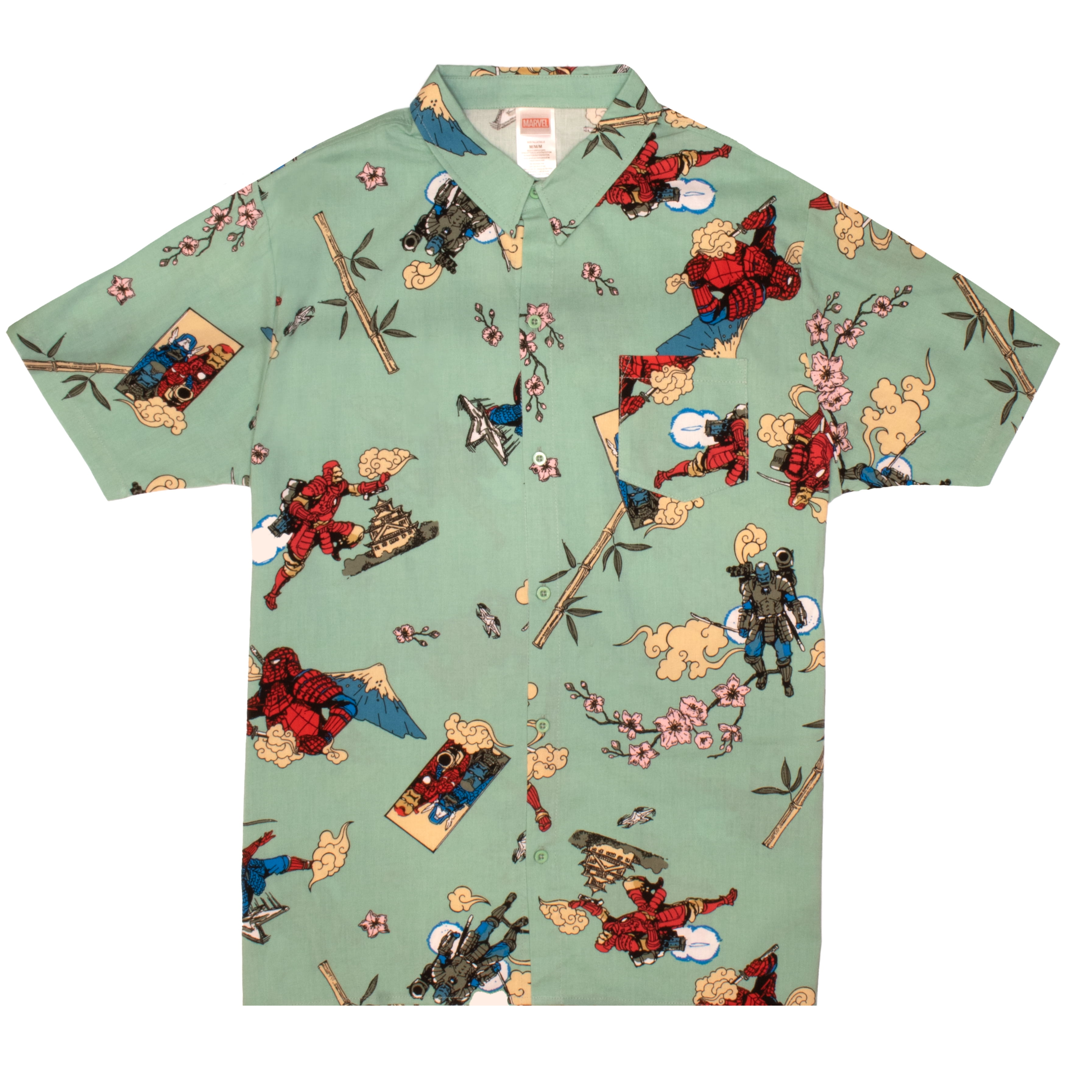 marvel dress shirts Marvel Superhero Collar Button up Short Sleeve Shirt for Men and Boys Marvel Day at Sea