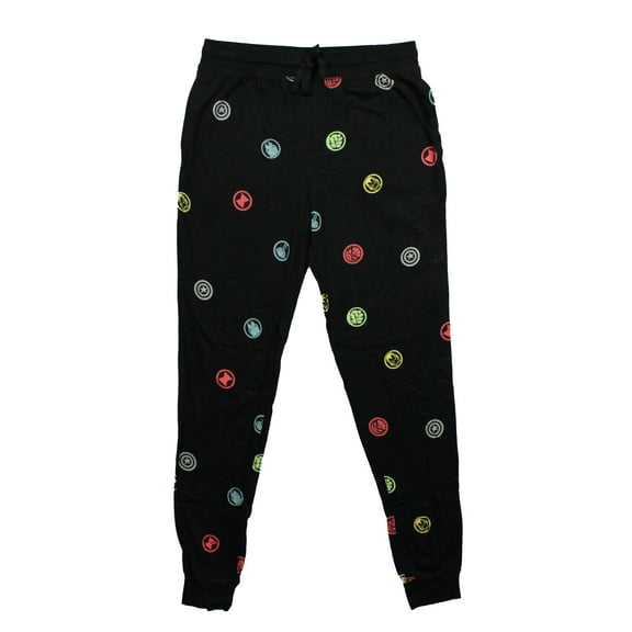 Marvel Avengers Mens Icons Logos Tossed Lounge Pants Sleep Pants Pajama Bottoms (Small)