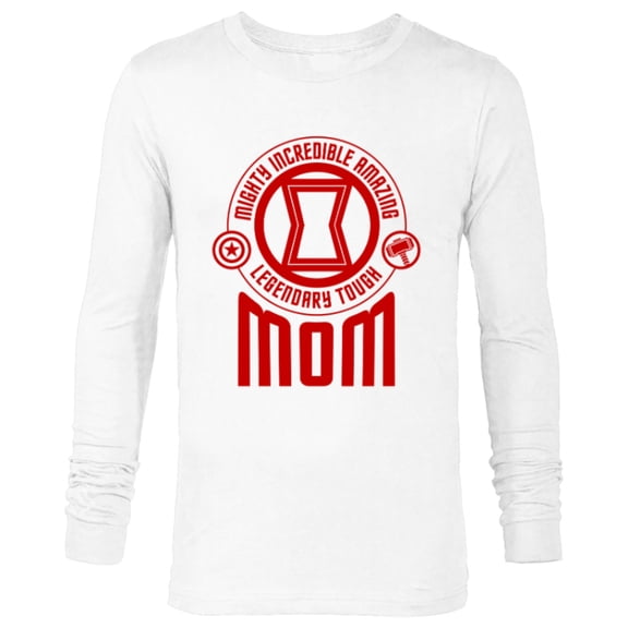 Marvel Avengers Mighty Incredible Amazing Legendary Mom - Long Sleeve T-Shirt for Men - Customized-White