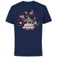 thumbnail image 1 of Marvel Avengers Red and Gray Stylized Cute Happy New Year - Short Sleeve Cotton T-Shirt for Adults - Customized-Navy, 1 of 5