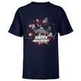 thumbnail image 1 of Marvel Avengers Red and Gray Stylized Cute Happy New Year - Short Sleeve T-Shirt for Kids - Customized-Navy, 1 of 5