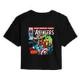 thumbnail image 1 of Marvel - Avengers Retro Comic - Juniors Cropped Short Sleeve Graphic T-Shirt, 1 of 4