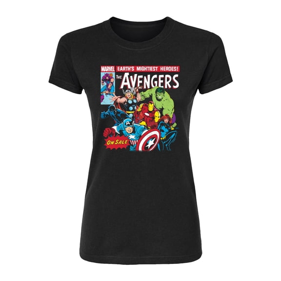 Marvel - Avengers Retro Comic - Juniors Fitted Short Sleeve Graphic T-Shirt