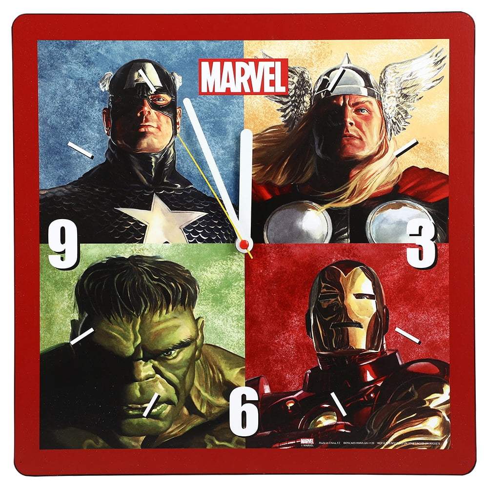Marvel Avengers Retro Square shaped wall Clock - Walmart.com