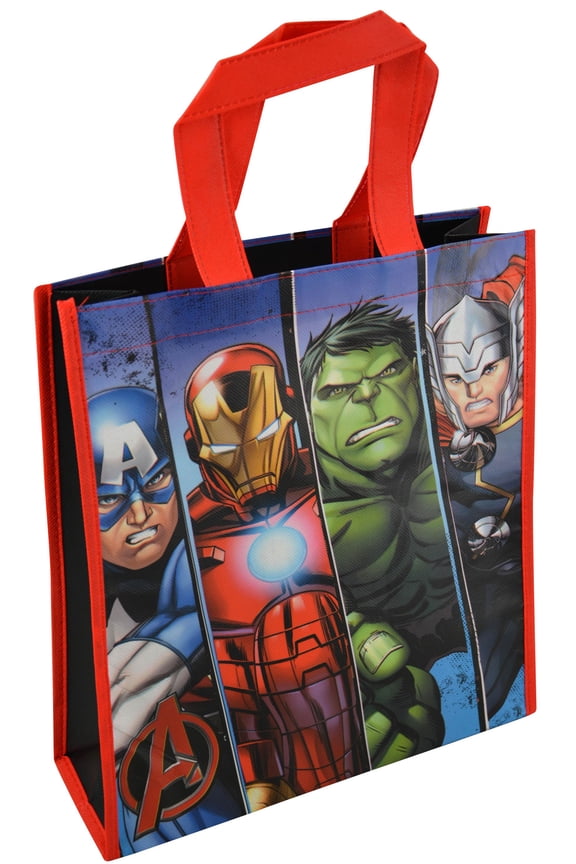 Marvel Avengers Reusable Tote Bags, Kids Handbag Toys & Games Accessory (3 Pack)