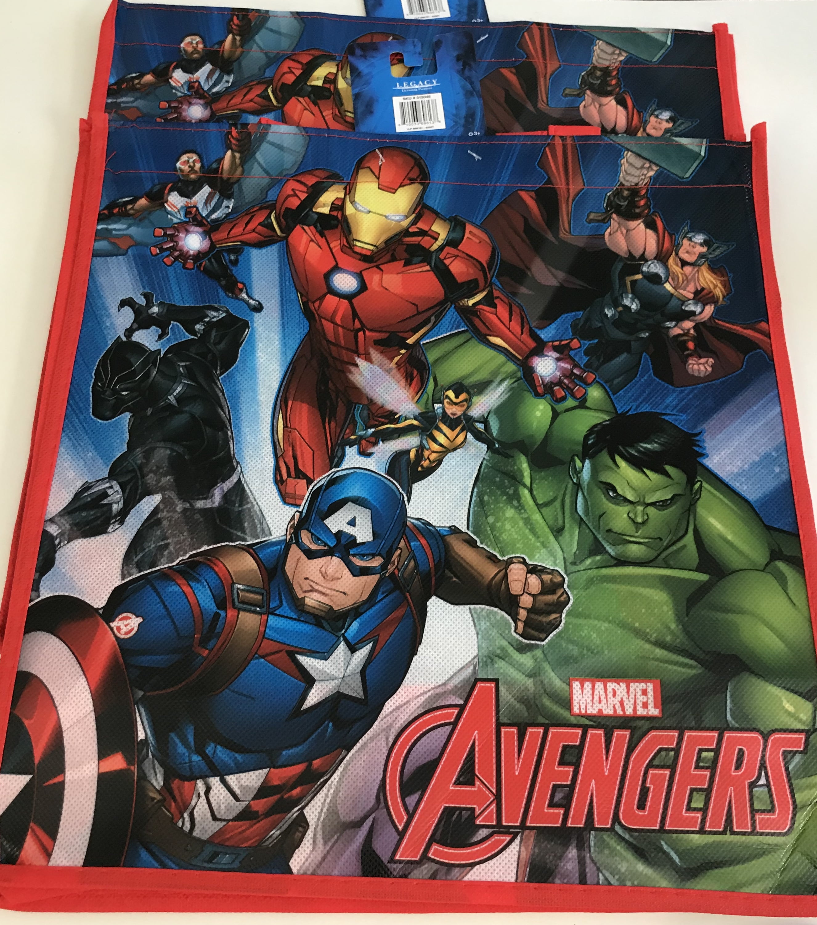 8-Pack Marvel Avengers Reusable Tote Bags - 10 Inch Glossy Print Shopping Bags For Parties & Gifts - View #5