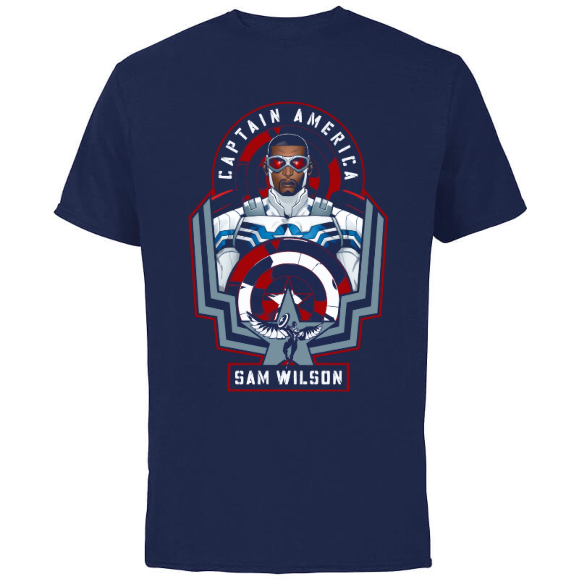 Cotton Soul Maglietta Bambino Captain America Drip Shield - Blu Navy, Cotone Morbido, Taglie 2-7 Anni - 3