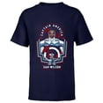 thumbnail image 1 of Marvel Avengers Sam Wilson Captain America Badge - Short Sleeve T-Shirt for Kids - Customized-Navy, 1 of 5