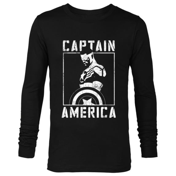 Marvel Avengers Sam Wilson Captain America Handbill - Long Sleeve T-Shirt for Men - Customized-Black