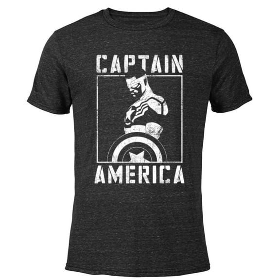 Marvel Avengers Sam Wilson Captain America Handbill - Short Sleeve Blended T-Shirt for Adults - Customized-Black