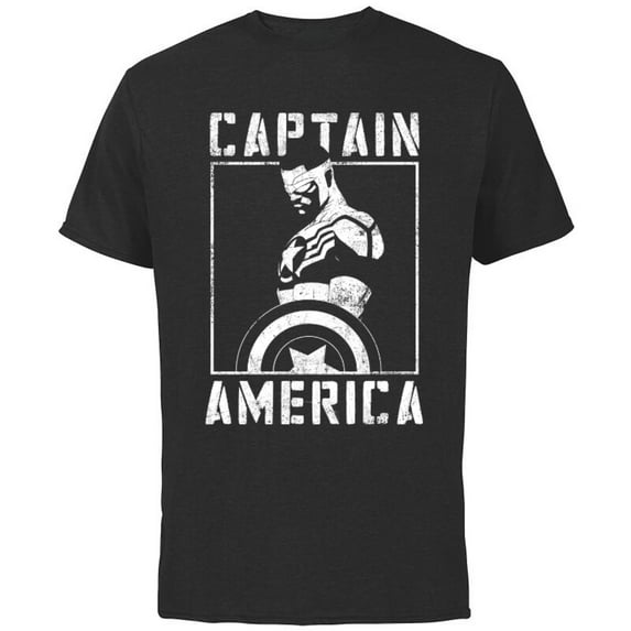 Marvel Avengers Sam Wilson Captain America Handbill - Short Sleeve Cotton T-Shirt for Adults - Customized-Black