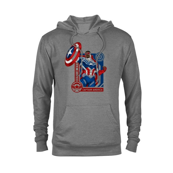 Marvel Avengers Sam Wilson Captain America Hero - Pullover Hoodie for Adults - Customized-Athletic Heather