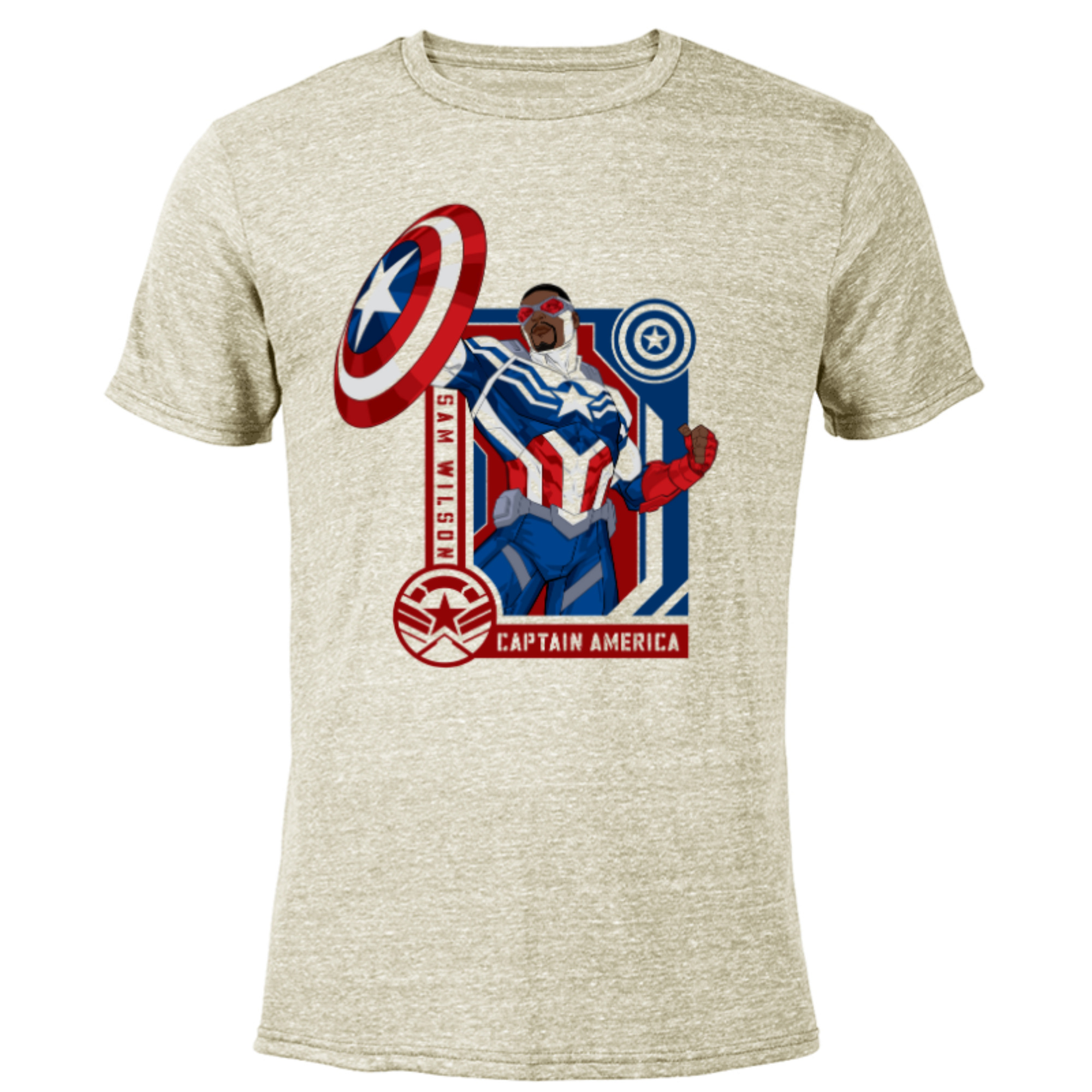 Marvel Avengers Sam Wilson Captain America Hero - Short Sleeve Blended ...
