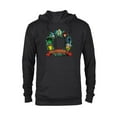 thumbnail image 1 of Marvel Avengers Santa’s Super Helpers Faces Retro Holiday - Pullover Hoodie for Adults - Customized-Black, 1 of 5