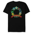 thumbnail image 1 of Marvel Avengers Santa’s Super Helpers Faces Retro Holiday - Short Sleeve Blended T-Shirt for Adults - Customized-Black, 1 of 5