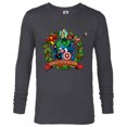 thumbnail image 1 of Marvel Avengers Santa’s Super Helpers Wreath Retro Holiday - Long Sleeve T-Shirt for Men - Customized-Charcoal Heather, 1 of 5