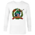 thumbnail image 1 of Marvel Avengers Santa’s Super Helpers Wreath Retro Holiday - Long Sleeve T-Shirt for Men - Customized-White, 1 of 5