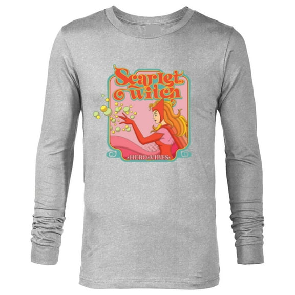 Marvel Avengers Scarlet Witch Wanda Hero Vibes Comic Retro - Long Sleeve T-Shirt for Men - Customized-Athletic Heather