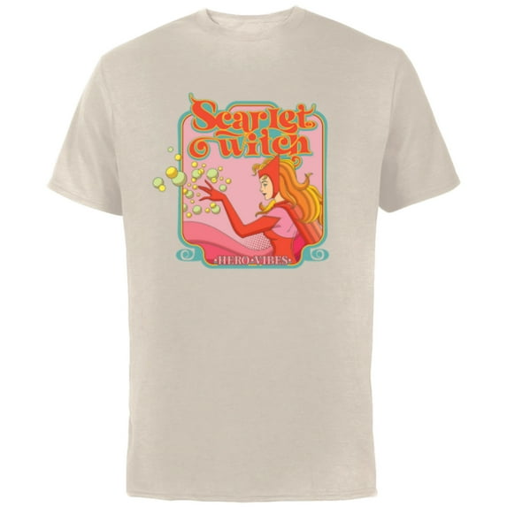 Marvel Avengers Scarlet Witch Wanda Hero Vibes Comic Retro - Short Sleeve Cotton T-Shirt for Adults - Customized-Natural